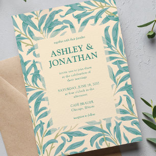 Invitation Élégant William Morris Willow Motif Mariage