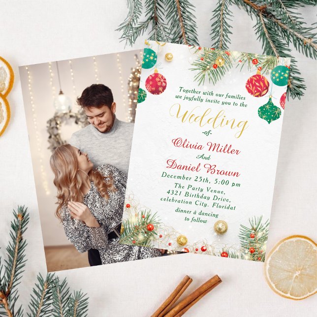 Invitation Elegant Winter holiday Christmas Wedding (Créateur téléchargé)