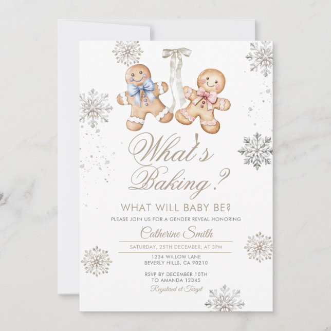 Invitation Elegant Winter What’s Baking Gender Reveal (Devant)