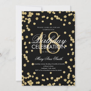 Invitation Elégante 18ème anniversaire Parties scintillant d'