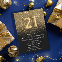 Elégante 21e anniversaire Parties scintillant Noir