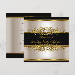 Invitation Elégante 50e anniversaire de la crème de fête d'or