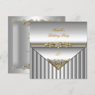 Invitation Élégante 50ème anniversaire de fête Silver Gold Di