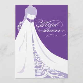 Invitation Élégante à la douche nuptiale violette