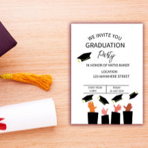 Invitation élégante à la fête de fin d'études univ