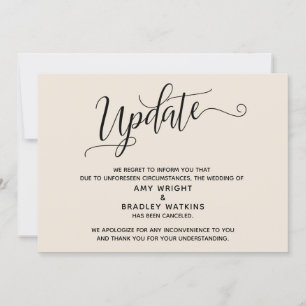 Invitation Élégante Annonce de Crème d'annulation de mariage