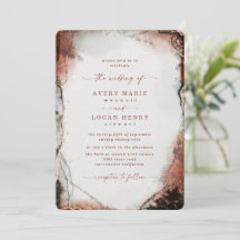 Elégante aquarelle Abstraite brûlée Mariage orange