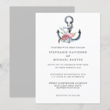 Elégante aquarelle Ancre nautique verte