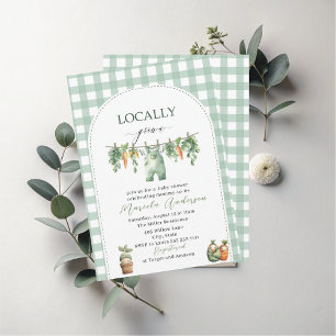 Invitation Elégante aquarelle Baby shower cultivé localement