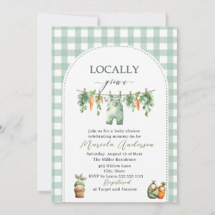 Invitation Elégante aquarelle Baby shower cultivé localement