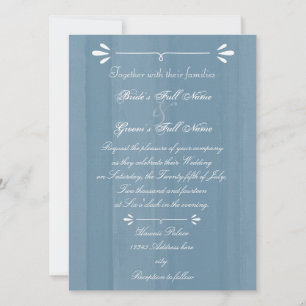 Invitation Elégante aquarelle bleue