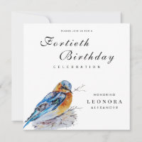 Elégante aquarelle Bluebird Jalon Anniversaire