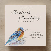 Elégante aquarelle Bluebird Jalon Anniversaire
