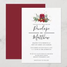 Elégante aquarelle bougie rustique Mariage de Noël
