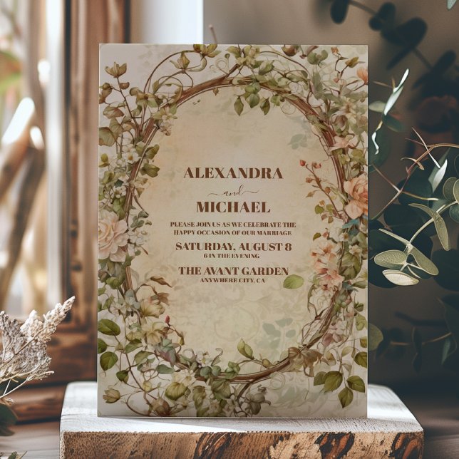 Invitation Elégante aquarelle d'automne Mariage Floral (Créateur téléchargé)