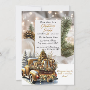Invitation Elégante aquarelle de Noël neige
