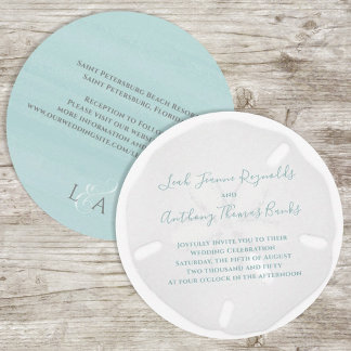 Invitation Elégante aquarelle de plage Dollar de sable tropic