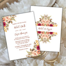 Elégante aquarelle en terre cuite Automne floral