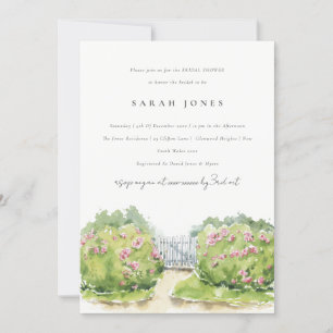 Invitation Elégante aquarelle Fête des mariées de jardin