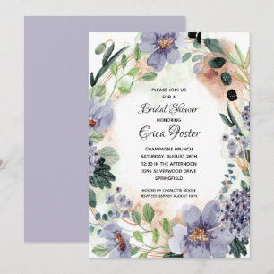 Invitation Elégante aquarelle Fête des mariées florale