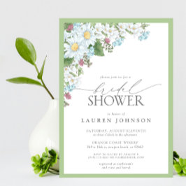 Invitation Elégante aquarelle Fleur sauvage Fête des mariées 