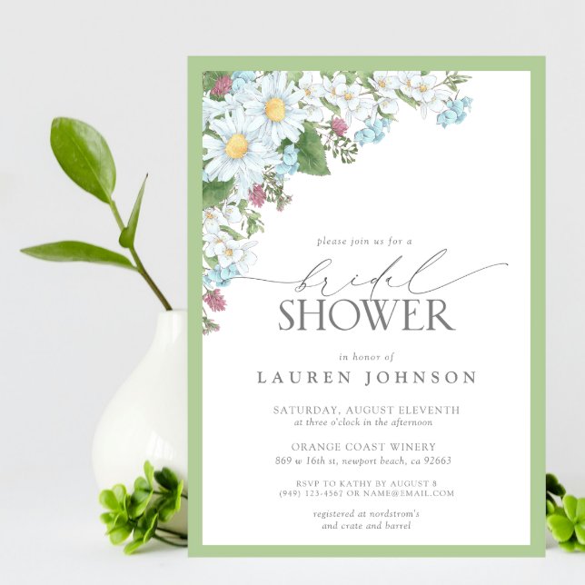 Invitation Elégante aquarelle Fleur sauvage Fête des mariées  (Bridal Shower Invitation!)