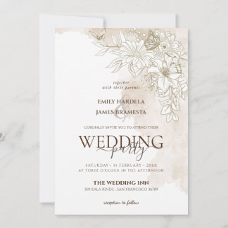 Invitation Elégante aquarelle florale
