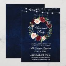 Elégante aquarelle Florale Fête de Noël Lumières