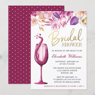 Invitation Elégante aquarelle florale | Fête des mariées à vi
