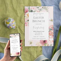 Elégante aquarelle Florale Pâques Brunch Invitatio