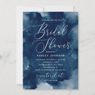 Invitation Elégante aquarelle marine nautique nuptiale douche
