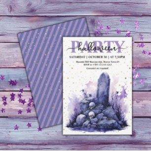 Invitation Elégante aquarelle Pastel Goth Halloween Party