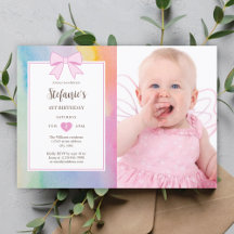 Elégante Aquarelle Pastel Soft 1er Anniversaire Ph
