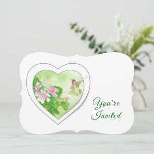 Invitation Elégante aquarelle personnalisée Hummingbird Anniv