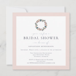 Invitation Elégante aquarelle rose Fête des mariées de couron