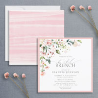 Elégante aquarelle rose Floral Bridal Brunch