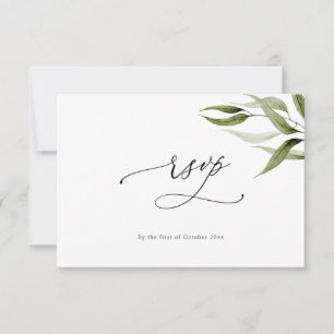 Invitation Elégante aquarelle Rustique Eucalyptus RSVP