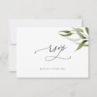 Invitation Elégante aquarelle Rustique Eucalyptus RSVP