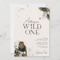 Elégante aquarelle sauvage Safari Lion 1er anniver
