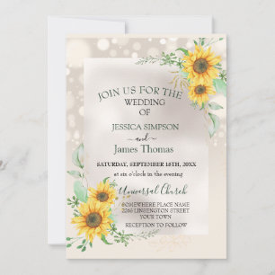 Invitation Elégante aquarelle tournesols