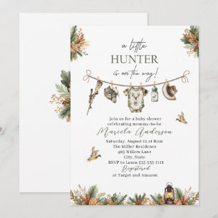 Invitation Elégante aquarelle Un petit Baby shower de chasseu