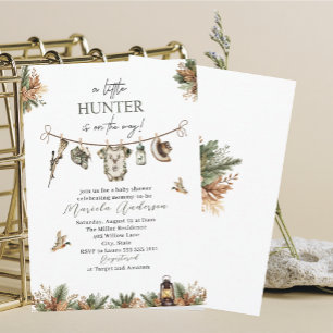 Invitation Elégante aquarelle Un petit Baby shower de chasseu