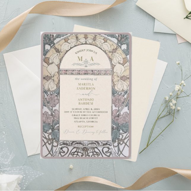 Invitation Elégante aquarelle Vintage Nouveau WeddiInvitation (Créateur téléchargé)