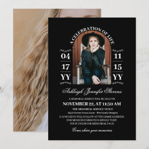 Invitation Élégante Arche Noire Photo Une célébration de la v