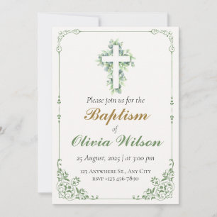 Invitation élégante au baptême d'adulte