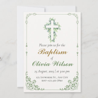 Invitation élégante au baptême d'adulte