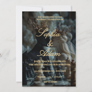 Invitation élégante au mariage royal