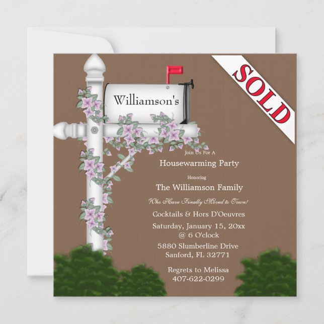 Invitation Élégante au réchauffement du foyer (Devant)