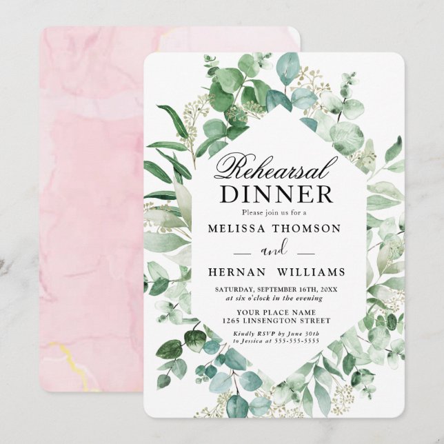 Invitation Elegante Autobús de Ensayos de Invitación de Cena (Devant / Derrière)