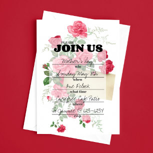 Invitation élégante avec écriture florale à complé